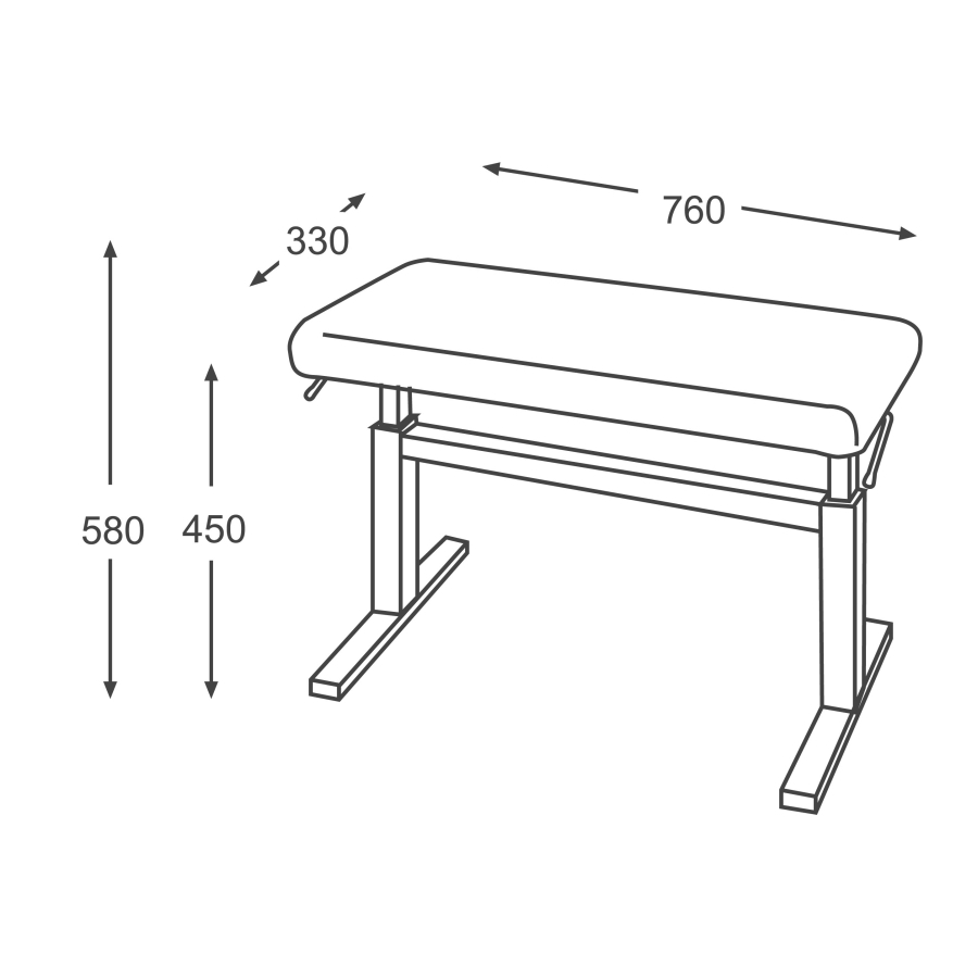 Dimensions de la banquette de piano BM-45H